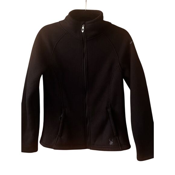 SPYDER Black Sherpa Lined Full Zip Jacket Women’s Sz Medium Winter Outdoor - Picture 1 of 7